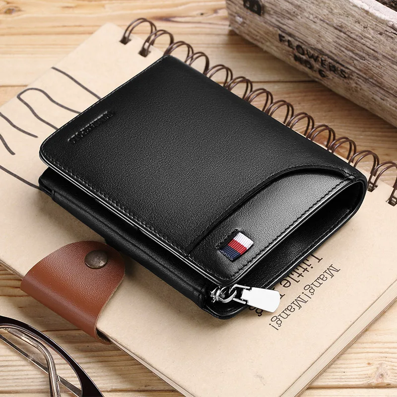 

2020 WILLIAMPOLO Men Wallets Fashion Short Design Card Holder Men Leather Purse Solid Coin Pocket High Quality Male Purse