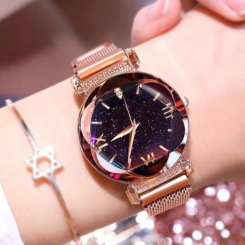 

Luxury Women Watches Magnetic Starry Sky Female Clock Quartz Wristwatch Fashion Ladies WristWatch