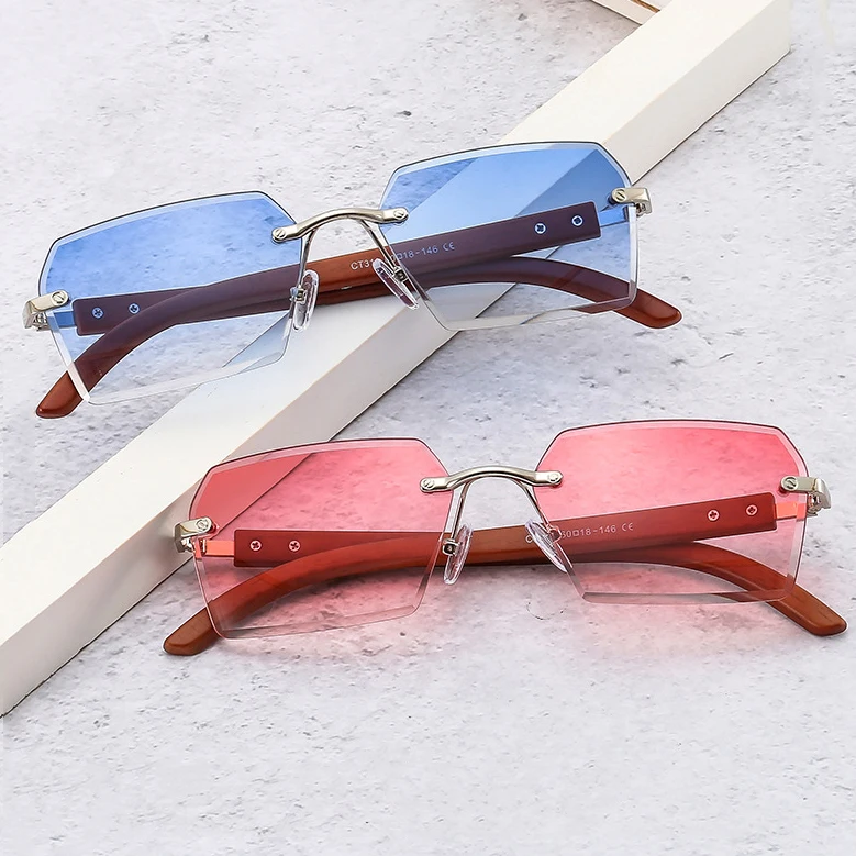 

New Custom Rectangle acetate sunglasses Frameless shades 2021 new designs arrivals fashion sun glasses