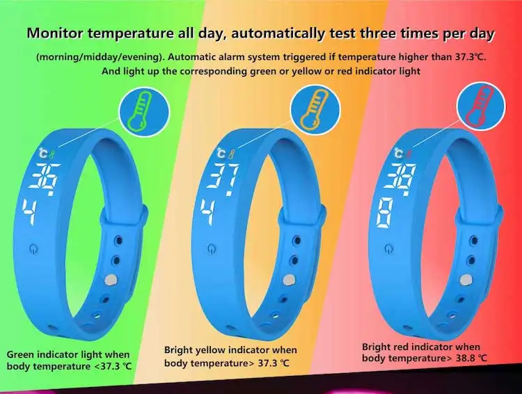 Professional Body Temperature Bracelet Intelligent Smart Silicone