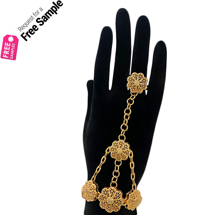 

Zimas wedding jewelry fashion finger chain bracelet gold plated chain bracelet gold filled bracelet bangle hand chain for women, Gold color