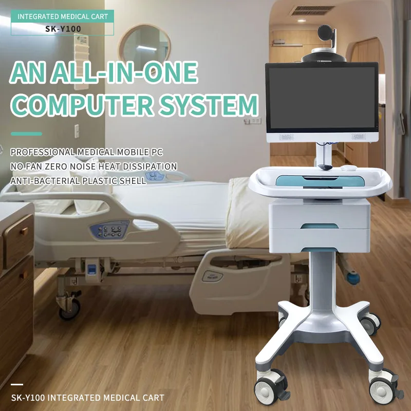 product nurse station equipment device hospital trolley medical laptop tablet mobile computer telemedicine carts-61