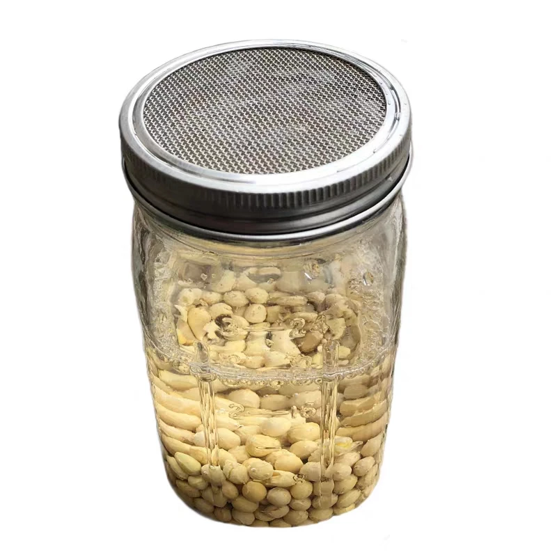

2020 new soybean Sprouting Kit Seeds Germination Includes Wide Mouth glass Mason Jar and Sprouting Lid, Any color
