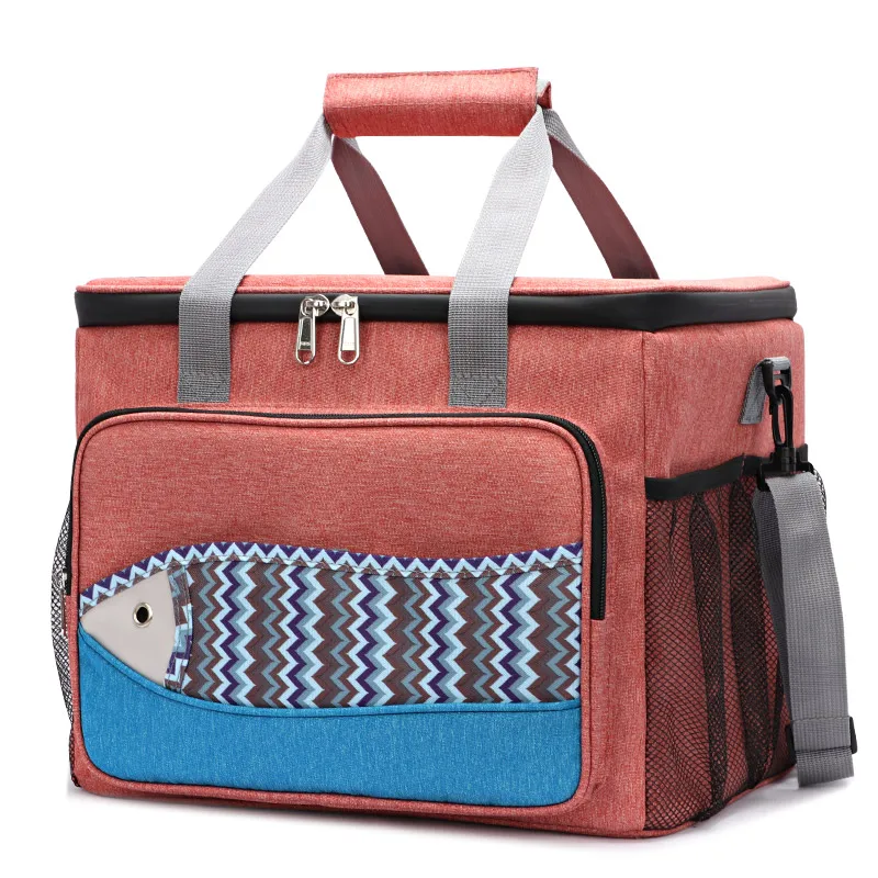 

New Fish Japanese Lunch Box Bag Aluminum Film Insulation Waterproof Portable Bento Bag Multi-Functional Picnic Bag, Customized color