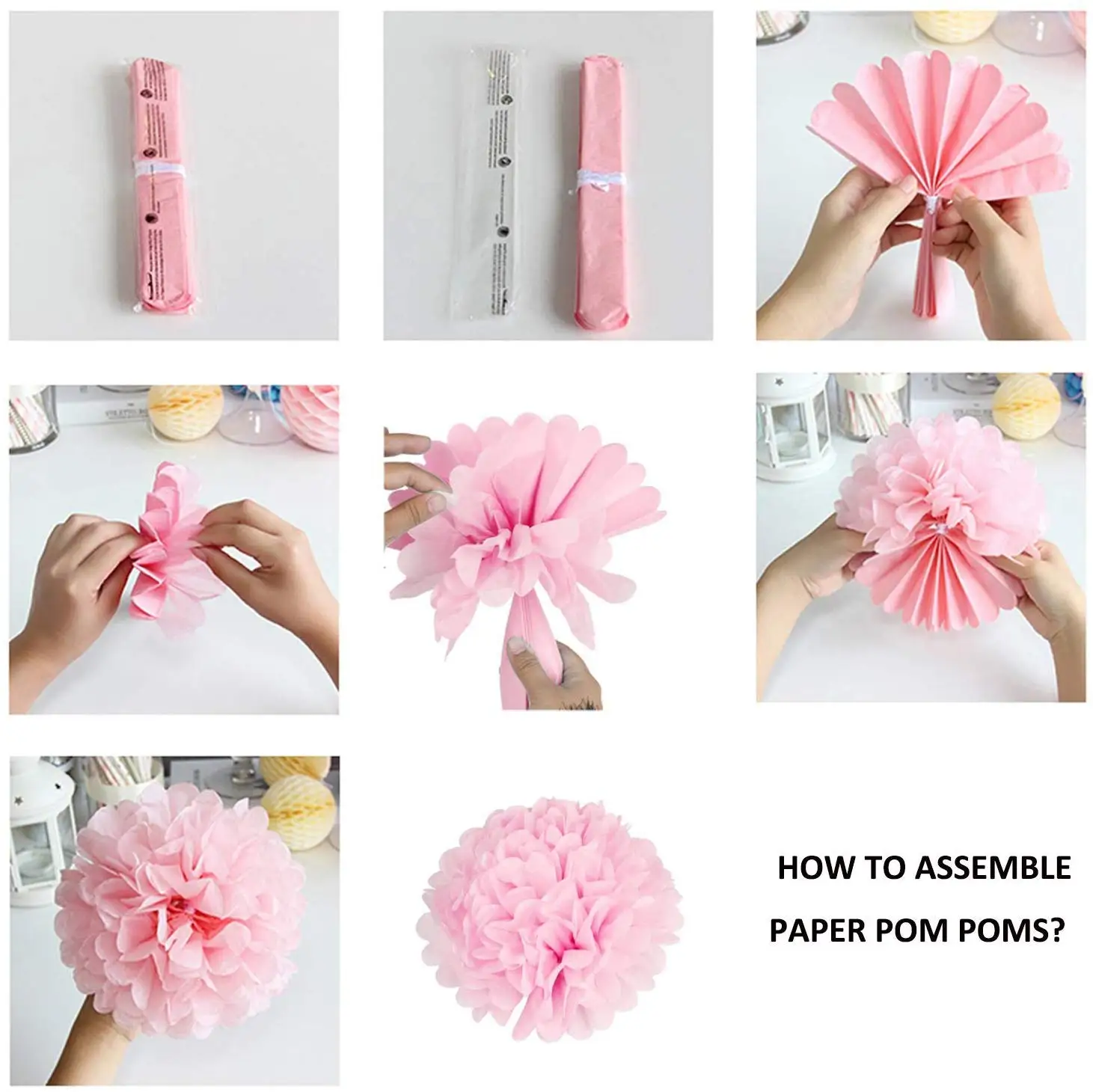 Wholesale 12 Inch Hanging Flower Decorations Tissue Paper Poms - Buy Tissue Paper Pom Poms,Paper Pom Poms,Paper Flower Product on Alibaba.com