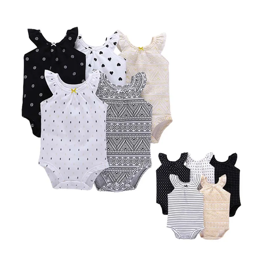 

Infant Baby Girls Boys Clothes 100%Cotton Short Sleeve Romper Clothing Bodysuits Clothes 0-24M Newborn Jumpsuit 5pcs