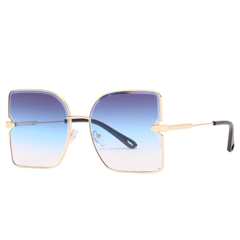 

Metal Uv400 Gold Sunglasses Shades Unisex Luxury Oversize Gradient Sunglasses Newest 2021 Unique Butterfly Shaped Women PC 2pcs