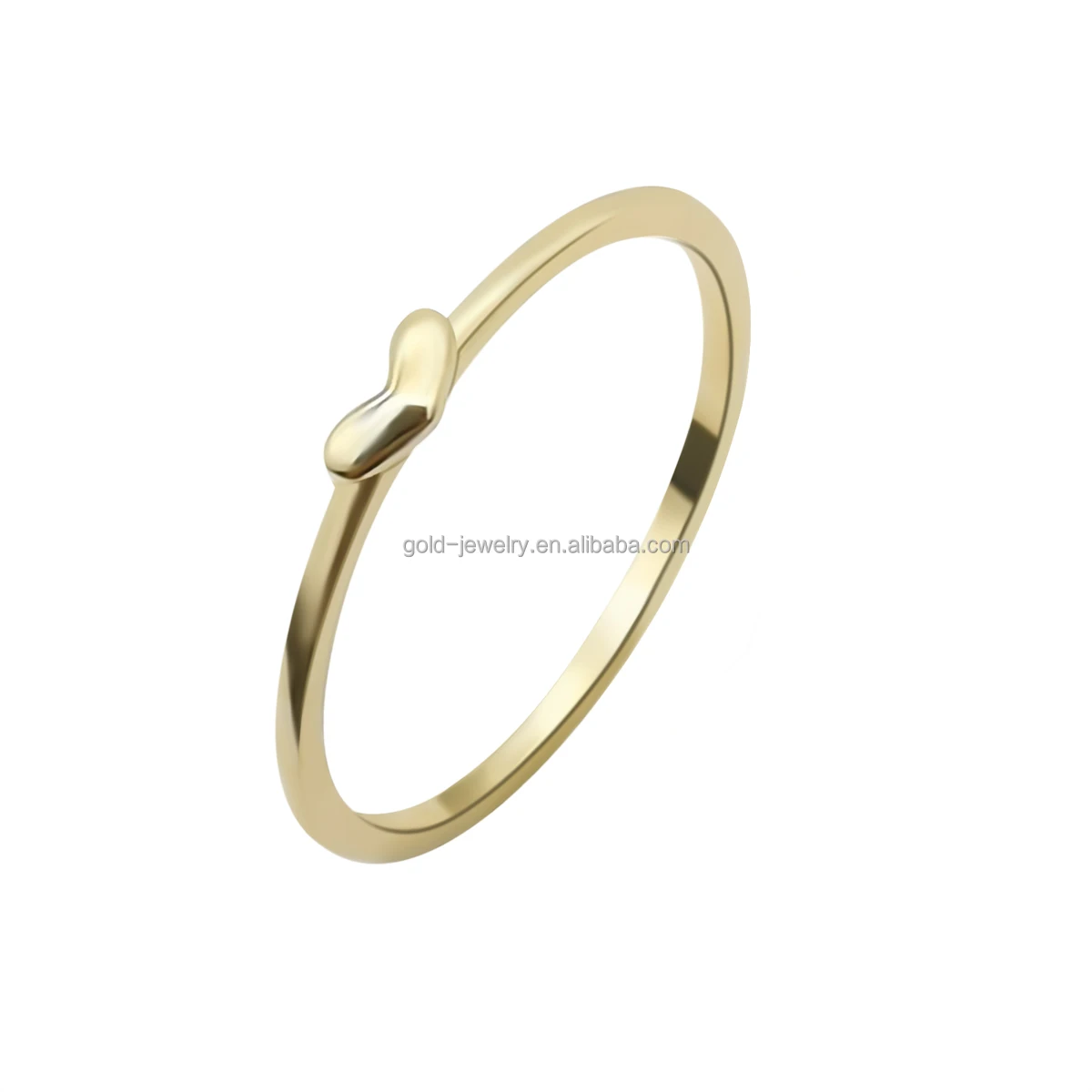 

Simple Design 9k Real Gold Thin Ring Women Jewelry 9k Solid Gold Heart Rings Wholesale Yellow Gold Cluster Rings