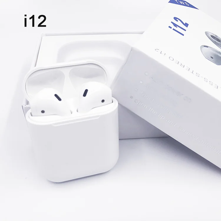 

Intelligent-compatible touch control i12 tws original BT 5.0 earphone wireless headphones macarone inpods i12, White