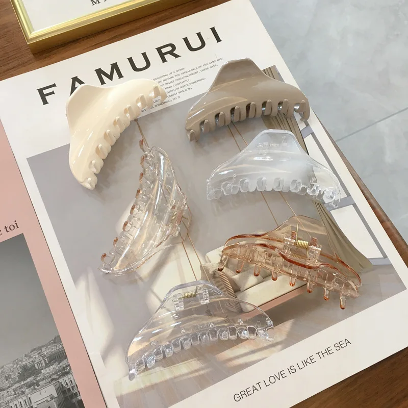 

JUHU 2021 clear retro tortoiseshell acrylic clip marble classic all-match hairpin wholesale hair accessories women, Colorful