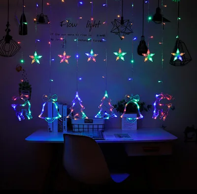 Reindeer Window LED Curtain Light Outdoor Indoor Festival smart lights christmas strips led light