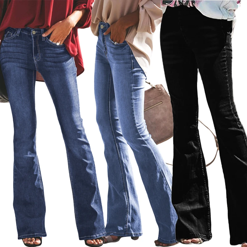 

Wholesale Price Women High Waist Wash Vintage Wide Leg Jeans, Customized