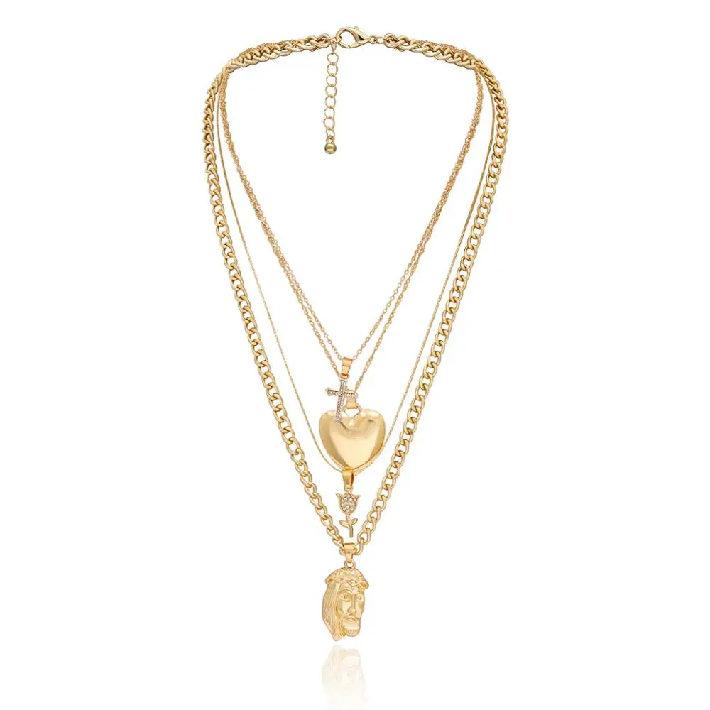 

Fashion heart jewellery gold necklace for women Wholesale N202149, Picture shows