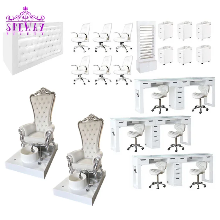 

2020 new arrival beauty salon furniture package white throne pedicure chairs for sale, Optional