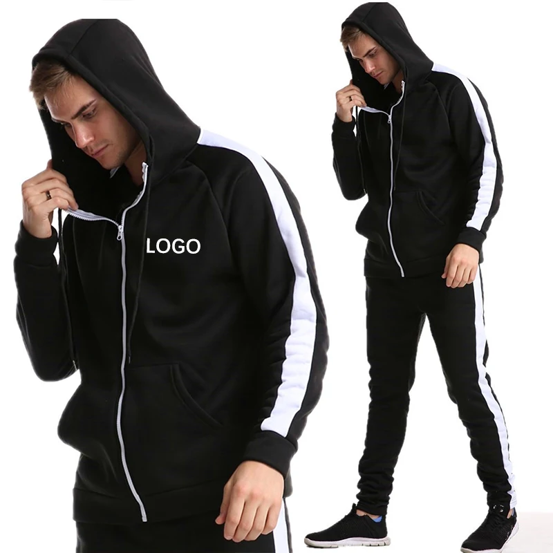 

Wholesale Customized Design Men Slim fit Tracksuit Men Sweatsuit Fitness Gym Running Jogging Two Piece Suit