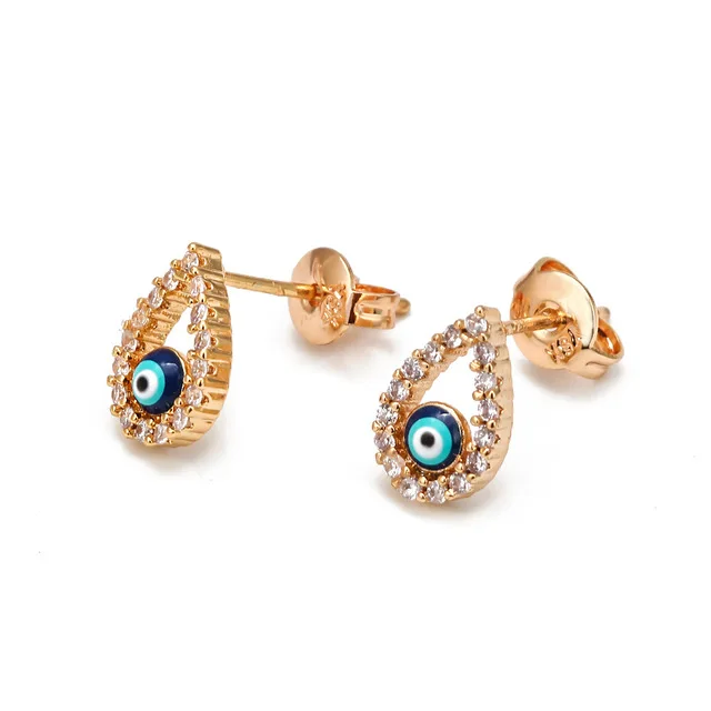 

Lucky Lady Round Earrings Blue Hoop Zircon Earrings for Women