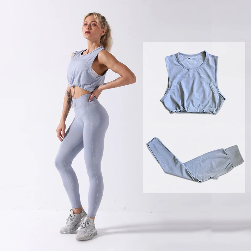 

SG01B Apparel Stock Custom Seamless Sport Wear Yoga Suit Workout Set Fitness Clothing Women Sportswear