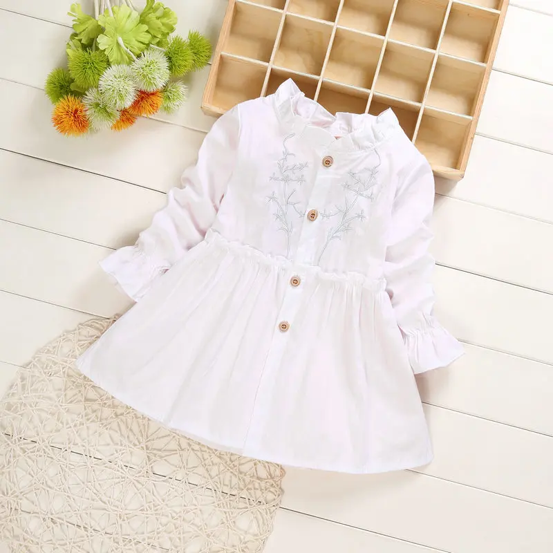 Princess Clothing Kids Winter Fall Costume Flower Embroidered Baby Dress Girl Flower Long Sleeve Dresses