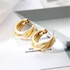 KOMi Fashion Gold Silver Hoops Earrings Minimalist Thick Tube Round Circle Rings Earrings For Women Zinc Alloy Trendy Hiphop Roc