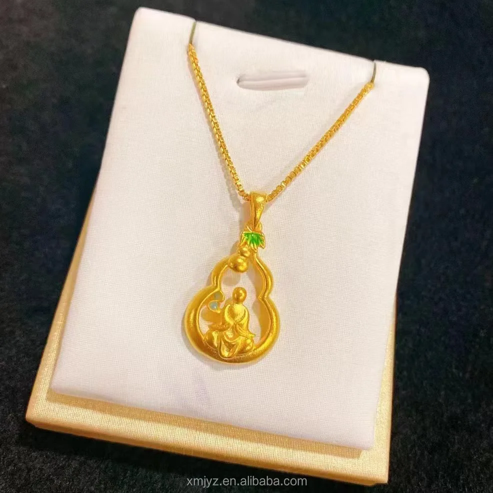 

Brass Gold-Plated Gourd Epoxy Buddha Hanging Vietnam Placer Gold Pendant Accessories Female Online Live Hot Supply Wholesale