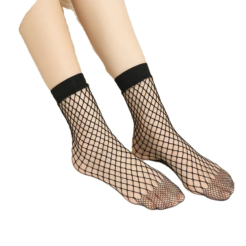 

Manufacturers wholesale Hipster Summer Harajuku Fishnet Socks Thin Punk Trendy Hollow Out Mesh Socks Short Casual Net Socks