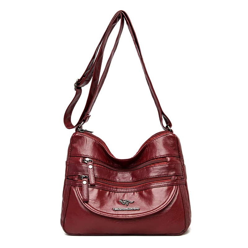 

China Manufacture Brand Leather Bags Ladies Handbags one shoulder bags, Black,red,brown and customzied