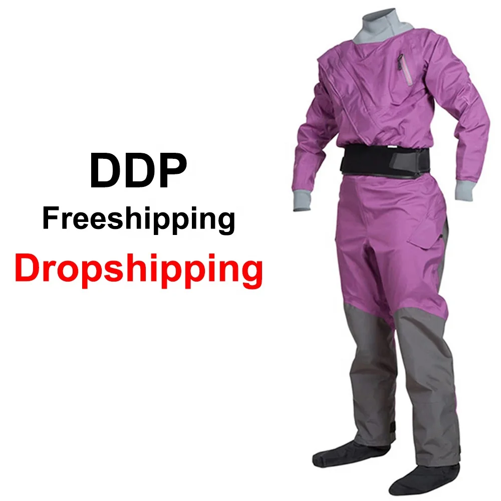 

free shipping latex socs rescue kayak drysuit diving swiftwater neoprene unisex dry suit latex neck wrist, Purple