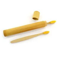 

Biodegradable bamboo toothbrush with package paper box bamboo case