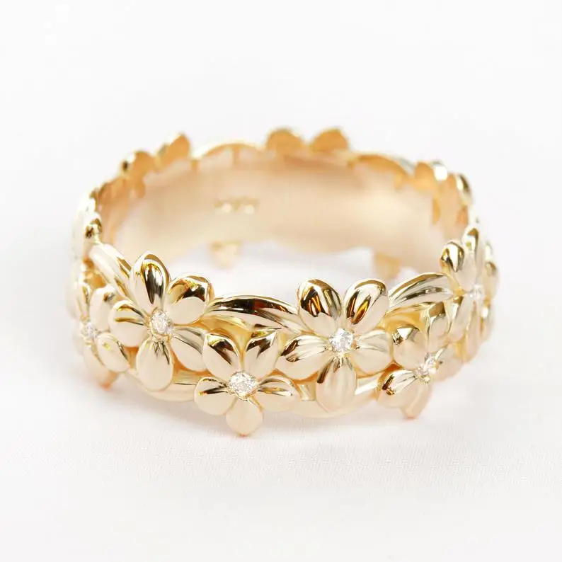 

CAOSHI Jewelry New Trends Flower Round Simple Zircon Ring Simplicity Gold Plated Bague Women Gold Flower Sweet Ring Women Daily