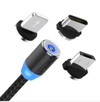 

1M Magnetic Charge Cable Micro USB Cable For iPhone 11 Pro Max XR Magnet Charger USB Type C Cable LED Charging Wire Cord