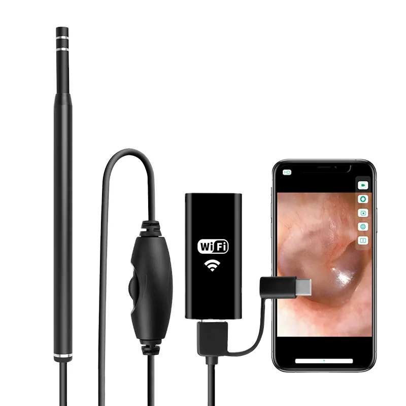 

Cheap Price 5.5mm Ear Wax Cleaning Tool Endoscope USB Otoscope 720P Earwax Removal Kit, Black/ blue