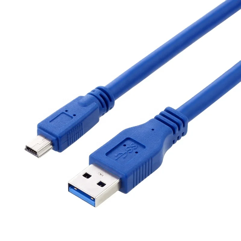 

SuperSpeed USB 3.0 Type-A Male to Mini USB 10-Pin B Male Cable, Blue
