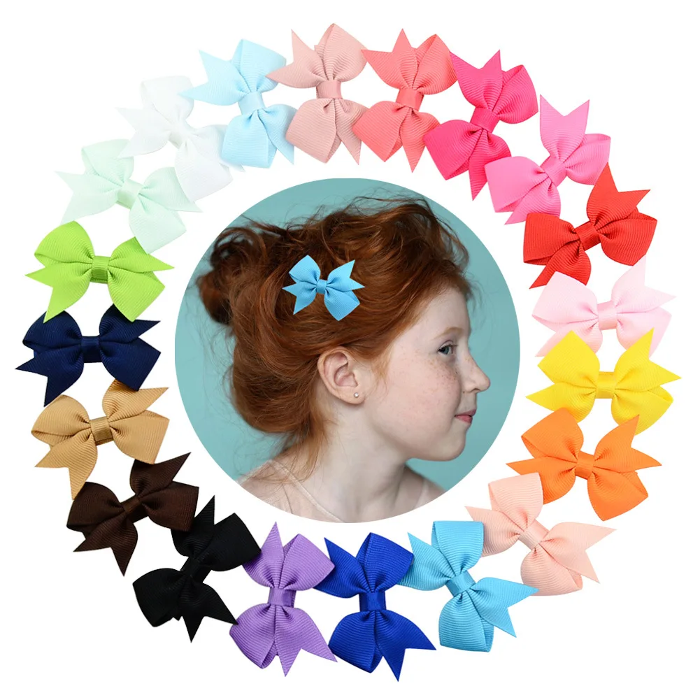

Free Shipping Small Grosgrain Ribbon Hair Bow with Clips Baby Girls Hairpins Children Photo Shoot Hair Accessories 811, Picture