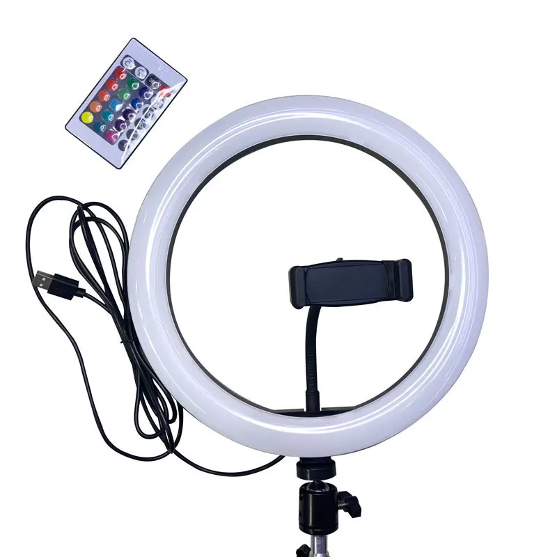 

New 10-inch RGB adjustable ring fill light  with remote control beauty live network red light colorful live streaming light, Rgb colorful