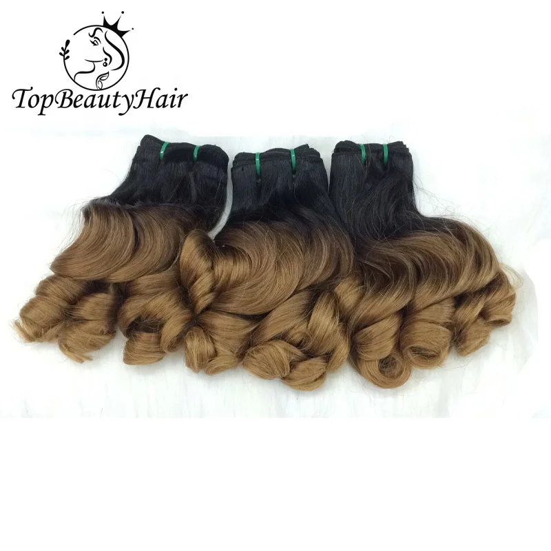 

Hot Selling Products Virgin Cuticle Aligned Funmi Hair Super Double Drawn Hair Bouncy Wave Ombre Color