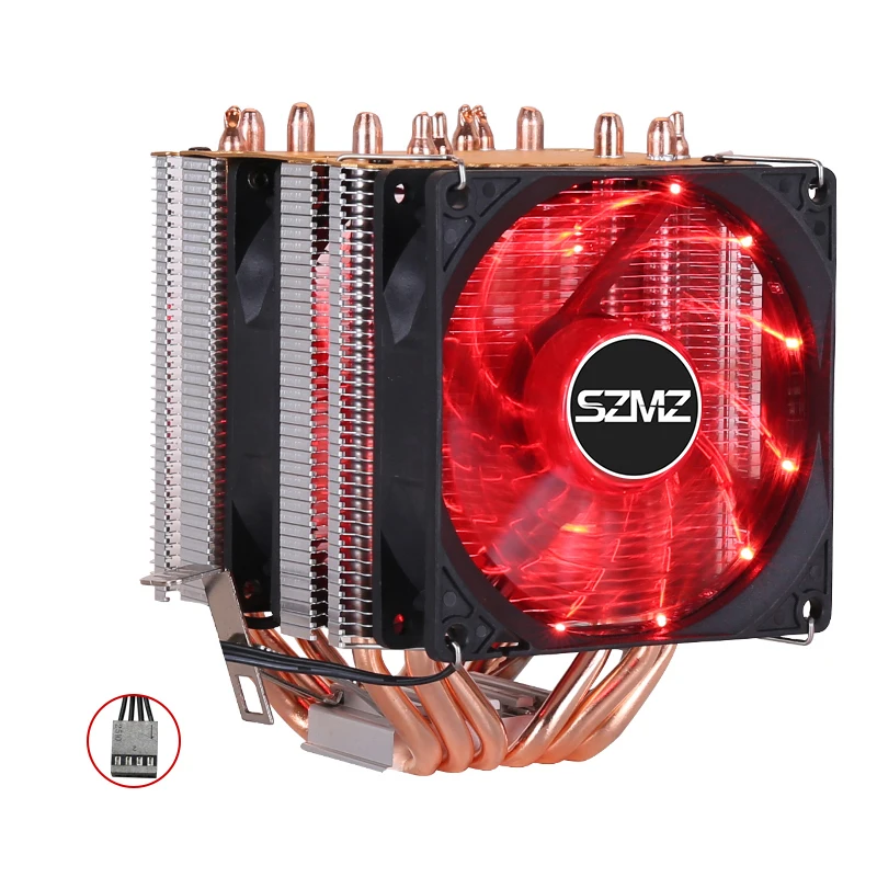 

6 heatpipes CPU Cooler radiator Cooling 3PIN 4PIN 2 Fan For lga 1150 1155 1156 1366 2011 X79 X99 Motherboard AM2/AM3/AM4