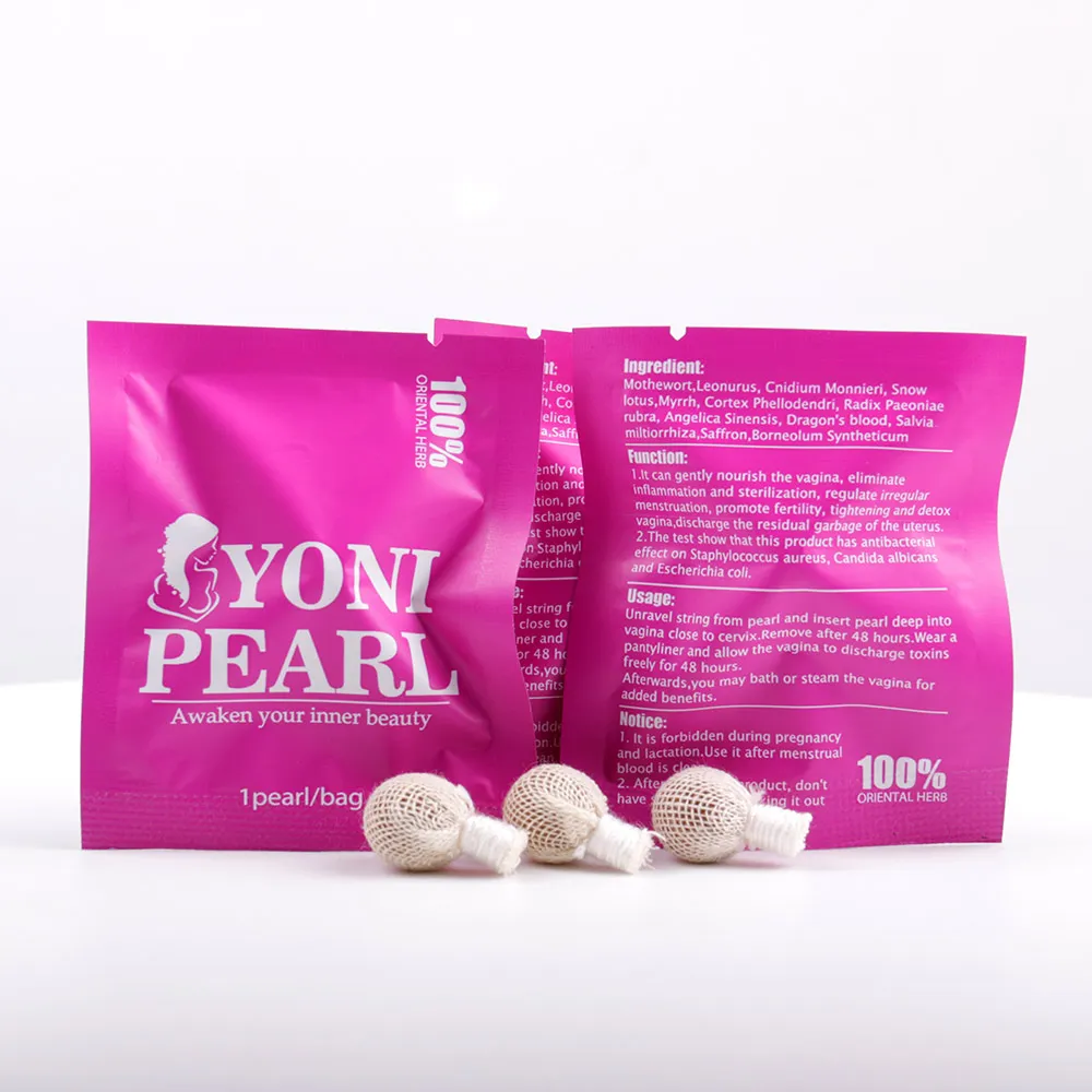 

Factory high quality vagina care for womb fibroid purple bag clean point tampon yoni pearls