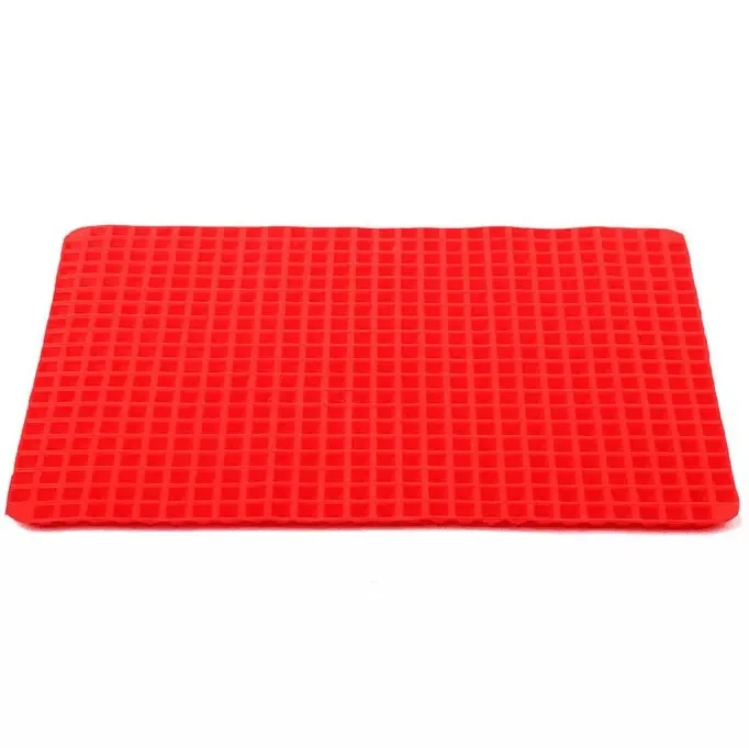 

Home Use Red Pyramid Bakeware Pan Nonstick Silicone Baking Mats Pad Moulds Mat Oven Baking Tray Sheet Kitchen Tool