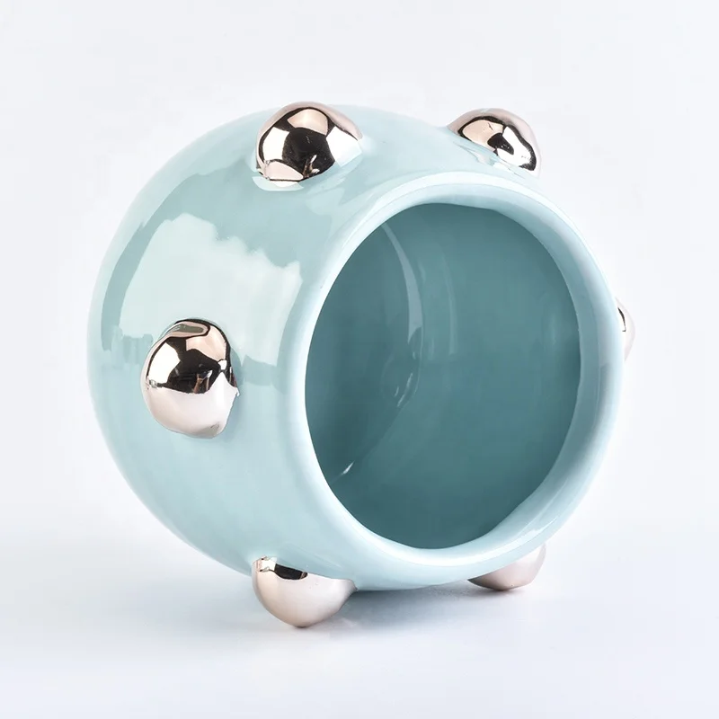 330ml Green ceramic candle holder luxury candle vessel home decor