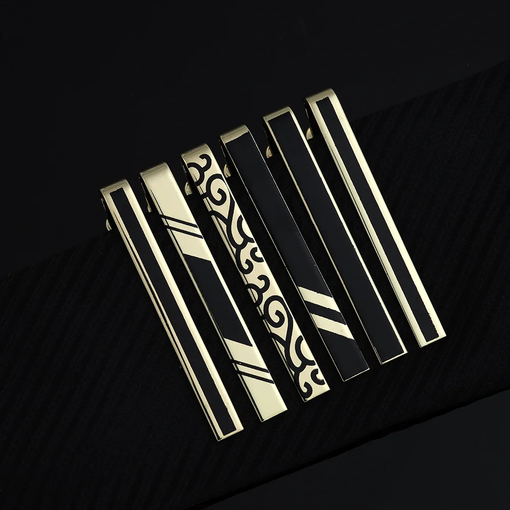 Classic Men's Black Tie Clip Business Accessory for Suits and Suits Elegant Tie Bars and Tie Pins