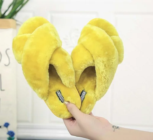 

Nice stylish winter indoor warm Cute Faux Fur Fluffy Flip Flop Slippers For Women, Colorful