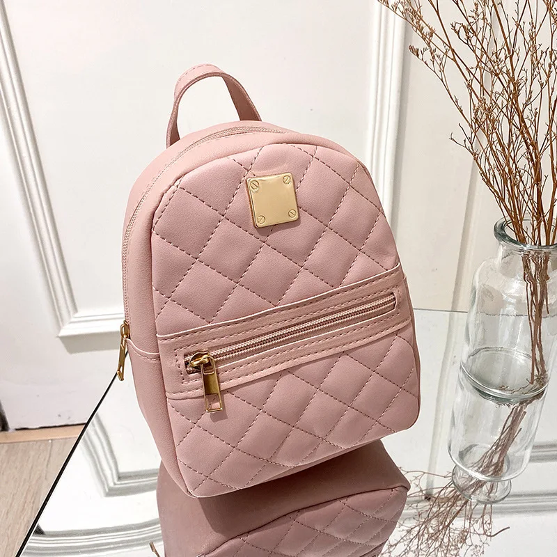 

New Design Women Mini Backpack Soft Touch Leather Small Backpack Female Fashion Ladies Bagpack Satchel Crossbody Shoulder Bag, As pictures