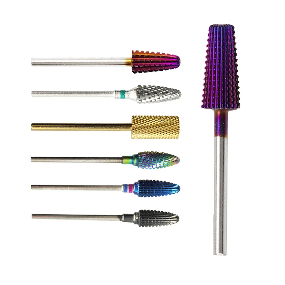 

5 in 1 nail drill burs bit tungsten carbide bits for milling cutter tools