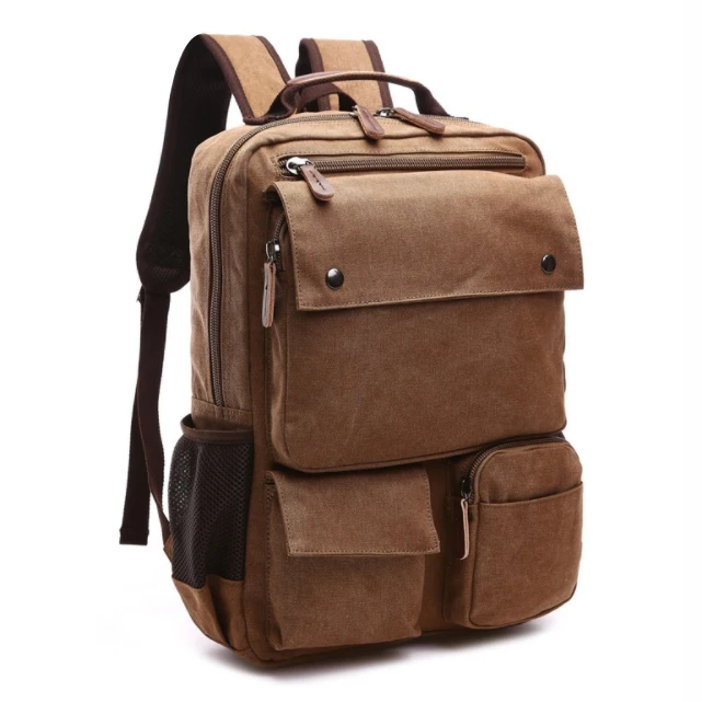 

factory custom logo men's canvas travel rucksack backpack, As picture/customize colors