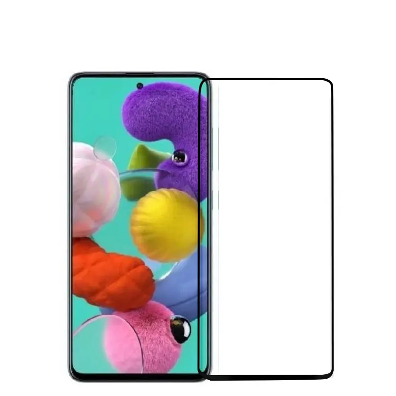

Full Cover tempered glass 9h 2.5d Full Glue Screen Protector tempered glass for samsung galaxy a51 screen protector, Black