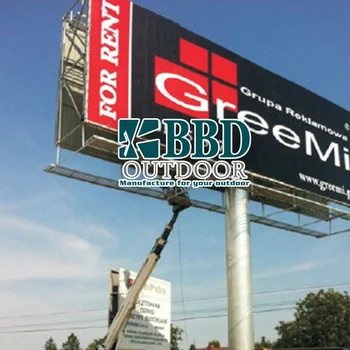 large outdoor unipole double-side poster advertising billboard