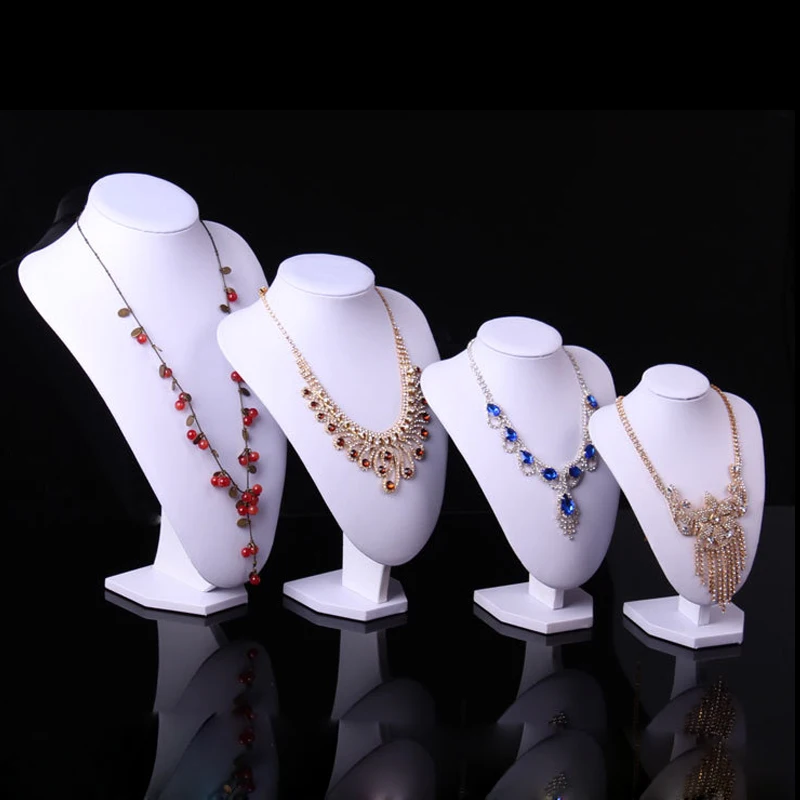 

Classical White Long Board Necklace Mannequin Display Stand for Plush Customized Model Bust Jewelry Display Stand Rock Holder, As the picture shown