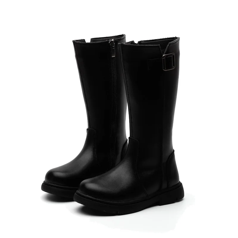

2020 design winter season kids tall black long boot girls knee high leather boots for Girl