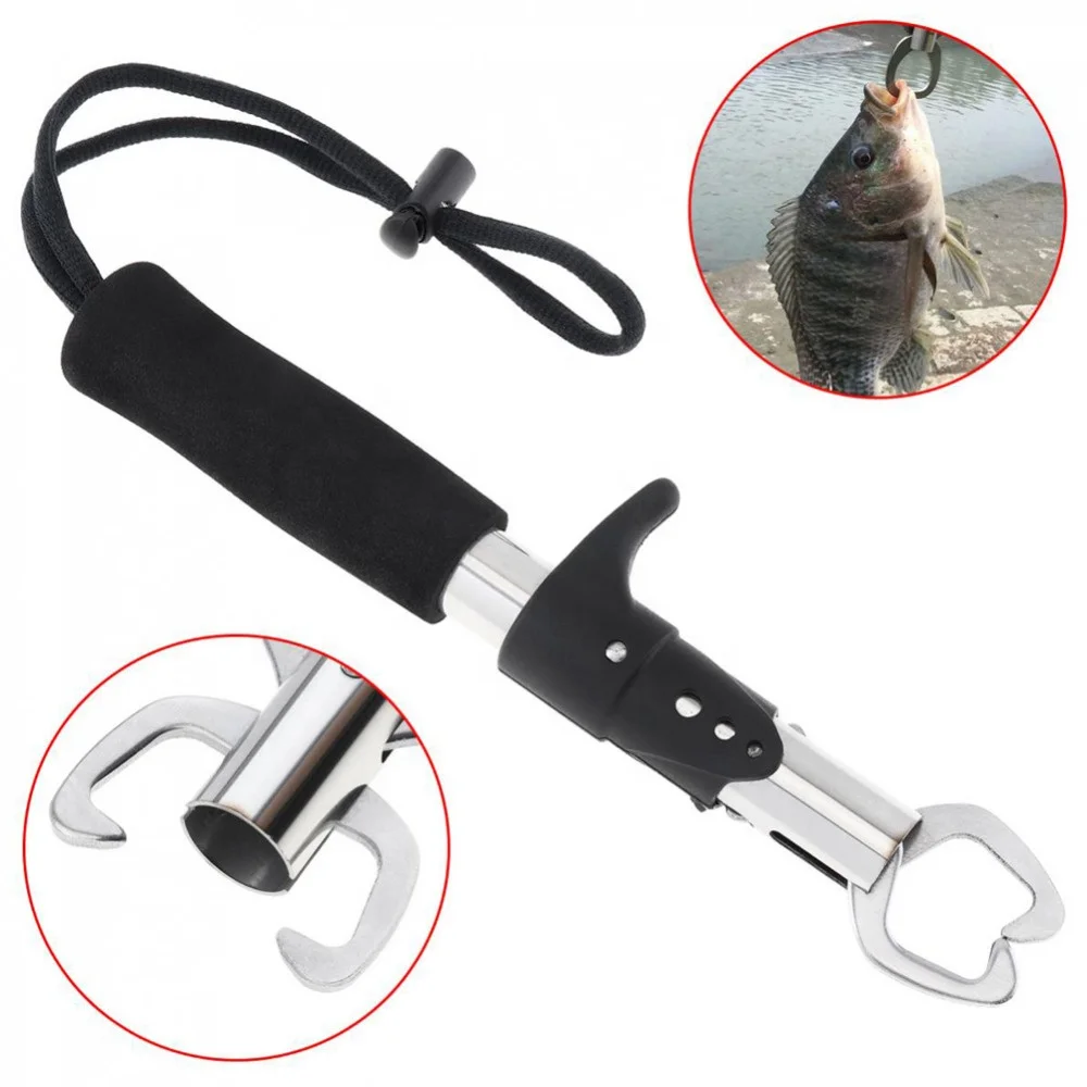 

TY Top Quality Durable Fish Grip Lip Lock Gripper Clip Clamp Grabber Fish Pliers Grab Fishing Tackle Box Accessory Tool, Black