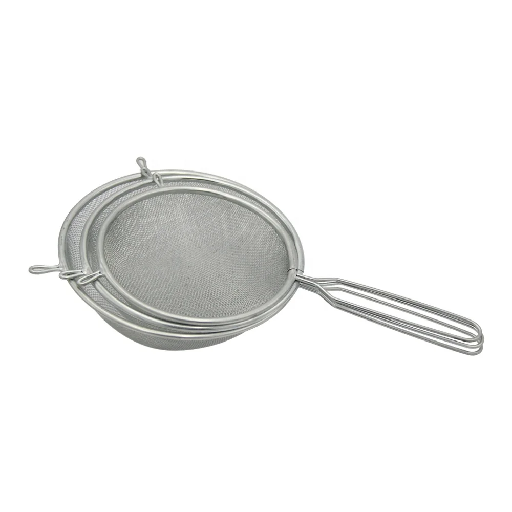 

Stainless Steel Oil Grid Filter Mesh Scoop Filter Flour Sieve Kitchen Gadgets Fine Strainers Tea Coffee Strainer, Silver